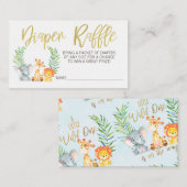 野生のサファリのおむつのラッフルのチケットの挿入物 エンクロージャーカード (正面/裏面)