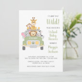 野生のサファリのバーチャルベビーシャワーを取得する 招待状 (スタンド正面)