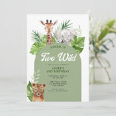 野生のサファリのライオンの2歳の誕生日パーティーへようこそ 招待状 (スタンド正面)