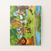 野生のサファリの冒険:動物鮮やか王国 ジグソーパズル (縦)