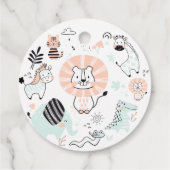 野生のサファリの動物の子供の誕生日感謝していユー フェイバータグ (裏面)