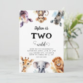 野生のサファリの動物2歳の誕生日 招待状 (スタンド正面)