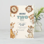 野生のサファリの動物2歳の誕生日 招待状 (スタンド正面)