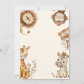 野生のサファリの動物2歳の誕生日 招待状 (裏面)