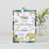 野生のサファリの動物2歳の誕生日 招待状 (スタンド正面)