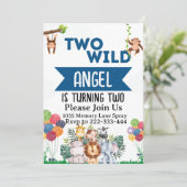 野生のサファリの動物2歳の誕生日 招待状 (スタンド正面)