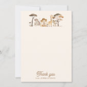 野生のサファリアニマルベビーシャワーサンキューカード サンキューカード (正面)