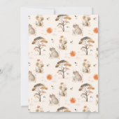 野生のサファリアニマルベビーシャワーサンキューカード サンキューカード (裏面)