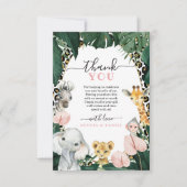 野生のサファリアニマルベビーシャワーサンキューカード 案内状 (正面)