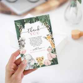 野生のサファリアニマルベビーシャワーサンキューカード 案内状