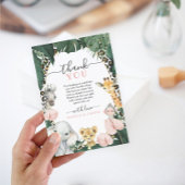 野生のサファリアニマルベビーシャワーサンキューカード 案内状