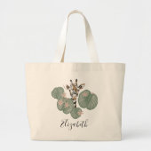 野生のサファリキリン動物 ラージトートバッグ (正面)