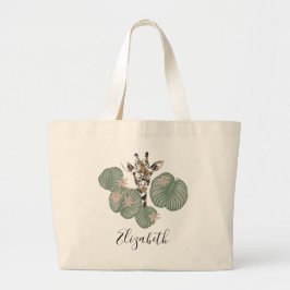 野生のサファリキリン動物 ラージトートバッグ