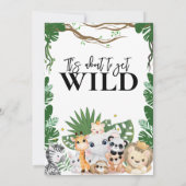 野生のサファリジャングルのベビーシャワーを取得する頃 招待状 (裏面)