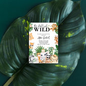 野生のサファリジャングルのベビーシャワーを取得する頃 招待状