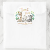 野生のサファリジャングルパーティー動物ベビーシャワー ラウンドシール (バッグ)