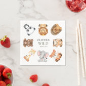 野生のサファリテーマの1歳の誕生日 スタンダードカクテルナプキン (インサイチュ)