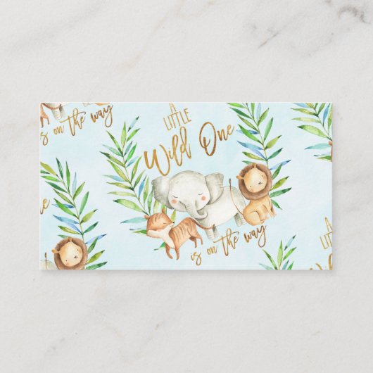 野生のサファリージャングル動物のブックリクエストの挿入 エンクロージャーカード (裏面)