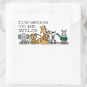 野生のサファリ動物と子供の誕生日パーティー 長方形シール (バッグ)