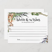 野生のサファリ動物のアドバイスとウィッシュカード エンクロージャーカード (正面/裏面)