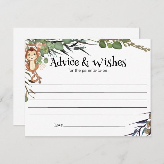 野生のサファリ動物のアドバイスとウィッシュカード エンクロージャーカード (正面/裏面)