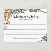 野生のサファリ動物のアドバイスとウィッシュカード エンクロージャーカード (正面)