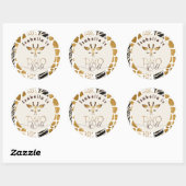 野生のサファリ動物のギラフ柄誕生日 ラウンドシール (シート)