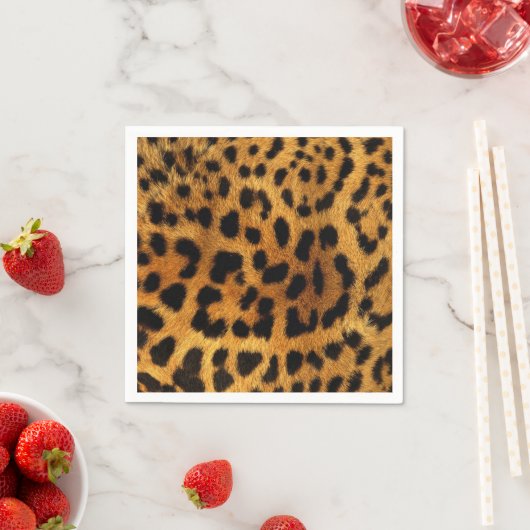 野生のサファリ動物のチエガーリータヒョウ柄 スタンダードカクテルナプキン (インサイチュ)