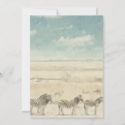 野生のサファリ動物のベビーシャワーをドライブバイ 招待状 (裏面)