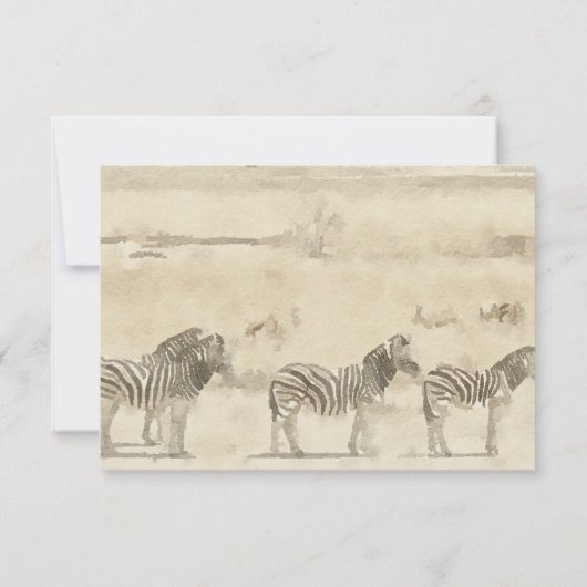 野生のサファリ動物のベビーシャワーブックのリクエスト 招待状 (裏面)