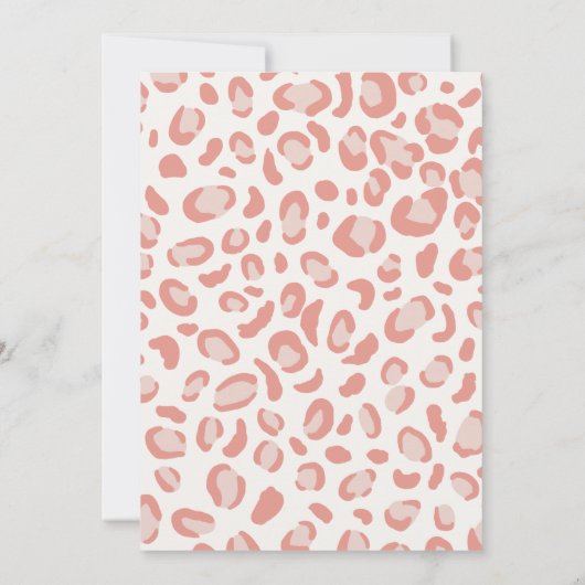 野生のサファリ動物の女の子ベビーシャワー サンキューカード (裏面)