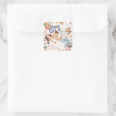 野生のサファリ動物の子供の誕生日パーティー スクエアシール (バッグ)