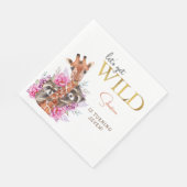 野生のサファリ動物の子供の誕生日パーティー スタンダードランチョンナプキン (角)