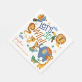 野生のサファリ動物の子供の誕生日パーティー スタンダードランチョンナプキン (角)