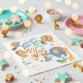 野生のサファリ動物の子供の誕生日パーティー スタンダードランチョンナプキン