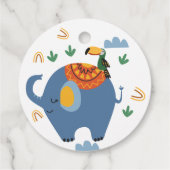 野生のサファリ動物の子供の誕生日パーティー フェイバータグ (裏面)