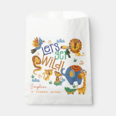 野生のサファリ動物の子供の誕生日パーティー フェイバーバッグ (正面)