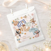 野生のサファリ動物の子供の誕生日パーティー フェイバーバッグ (クリップ留めされた状態)