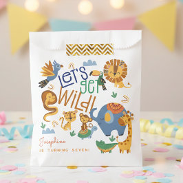 野生のサファリ動物の子供の誕生日パーティー フェイバーバッグ