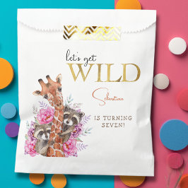 野生のサファリ動物の子供の誕生日パーティー フェイバーバッグ