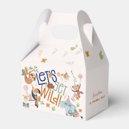 野生のサファリ動物の子供の誕生日パーティー フェイバーボックス