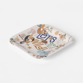 野生のサファリ動物の子供の誕生日パーティー ペーパープレート (傾斜あり)