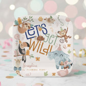 野生のサファリ動物の子供の誕生日パーティー ペーパープレート