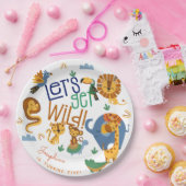 野生のサファリ動物の子供の誕生日パーティー ペーパープレート (パーティー)