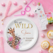 野生のサファリ動物の子供の誕生日パーティー ペーパープレート (パーティー)