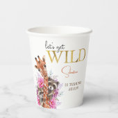 野生のサファリ動物の子供の誕生日パーティー 紙コップ (裏面)