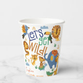 野生のサファリ動物の子供の誕生日パーティー 紙コップ (裏面)