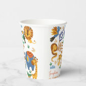 野生のサファリ動物の子供の誕生日パーティー 紙コップ (右)