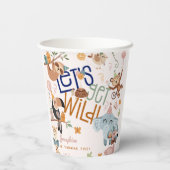 野生のサファリ動物の子供の誕生日パーティー 紙コップ (裏面)