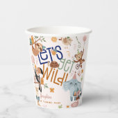 野生のサファリ動物の子供の誕生日パーティー 紙コップ (正面)